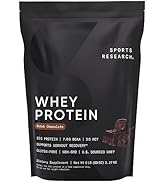 Sports Research Whey Protein - Sports Nutrition Whey Isolate Protein Powder for Lean Muscle Build...