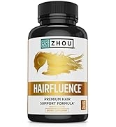 Zhou Hairfluence | Premium Hair Growth Formula for Longer, Stronger, Healthier Hair | Biotin, Col...