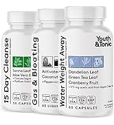 Youth & Tonic 3X Belly Bloating Pills for Puffiness, Water Debloat, Stomach, Gut & Colon Cleanse ...